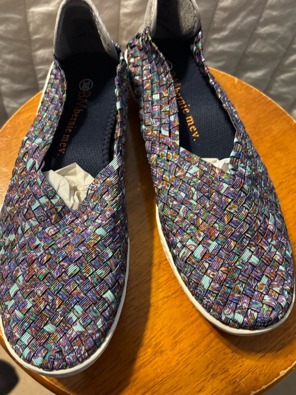Bernie Mev Womens Multicolored Woven Slip On Shoe Size US 8.5 EU 40